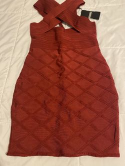New Short Dress Size M Wine Color New
