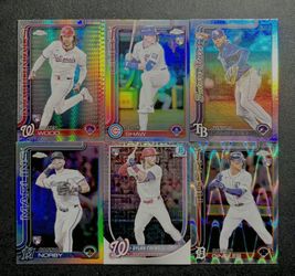 2025 Topps Chrome Rookie Refractor Lot-Wood/Shaw/Crews/Norby/Caminero