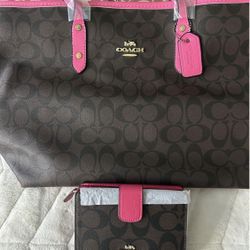 Authentic Coach Tote & Wallet