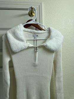 Women’s maxi dress fur collar XL