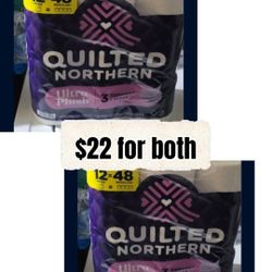 2 Quilted Northern Ultra Plush (3-Ply)Toilet Paper, 12 Mega =48 Rolls For $22
