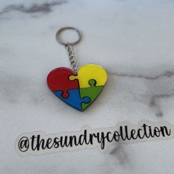 Autism Heart Keychain