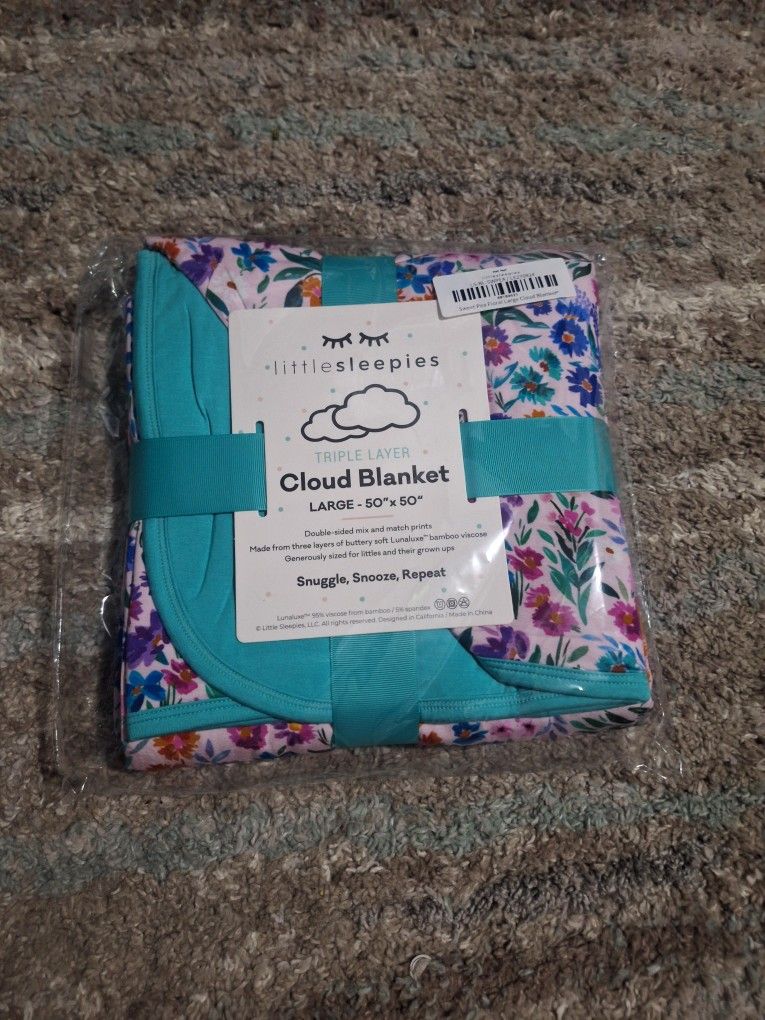 Little Sleepies Sweetpea Floral Cloud Blanket