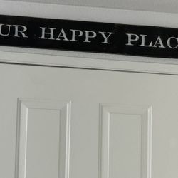 Rustic “Our Happy Place” Wooden Wall Sign – Farmhouse Home Decor