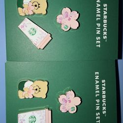 Starbucks Cherry Blossoms Enamel Pin Set