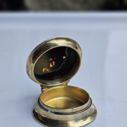 Antique Mappin & Webb Sterling Silver and Black Enamel Ladies Compact