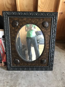 Large brown mirror