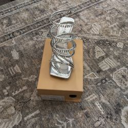 Simmi London Silver Stiletto Size 7