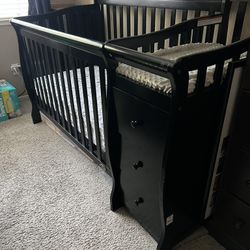 4-1 Baby Crib, With Changing Table With Mattress Included! 