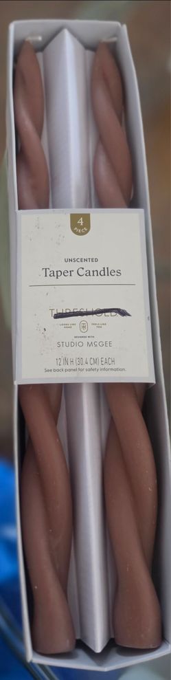 4-pack of Threshold Unscented Twisted Taper Candles designed with Studio McGee