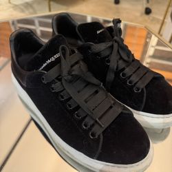 Alexander McQueen Black Velvet Oversized Sneakers Size 41 (Unisex) White Sole