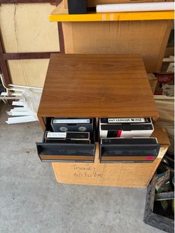 VHS Tape storage with Sony CRT Antenna attached in the back