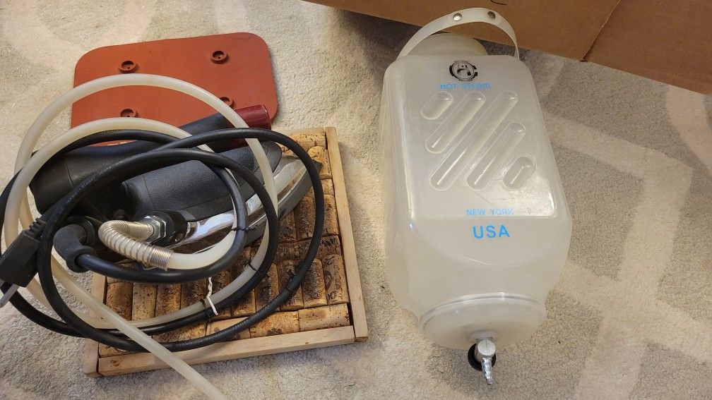Antique Steam Iron With Water Bottle