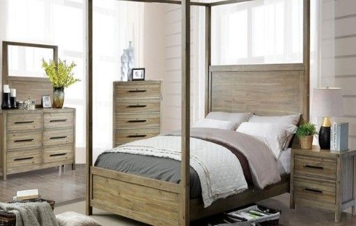 Bedroom Set Of Queen Bed Frame, 2 Night Stands, And 1 Dresser For $950