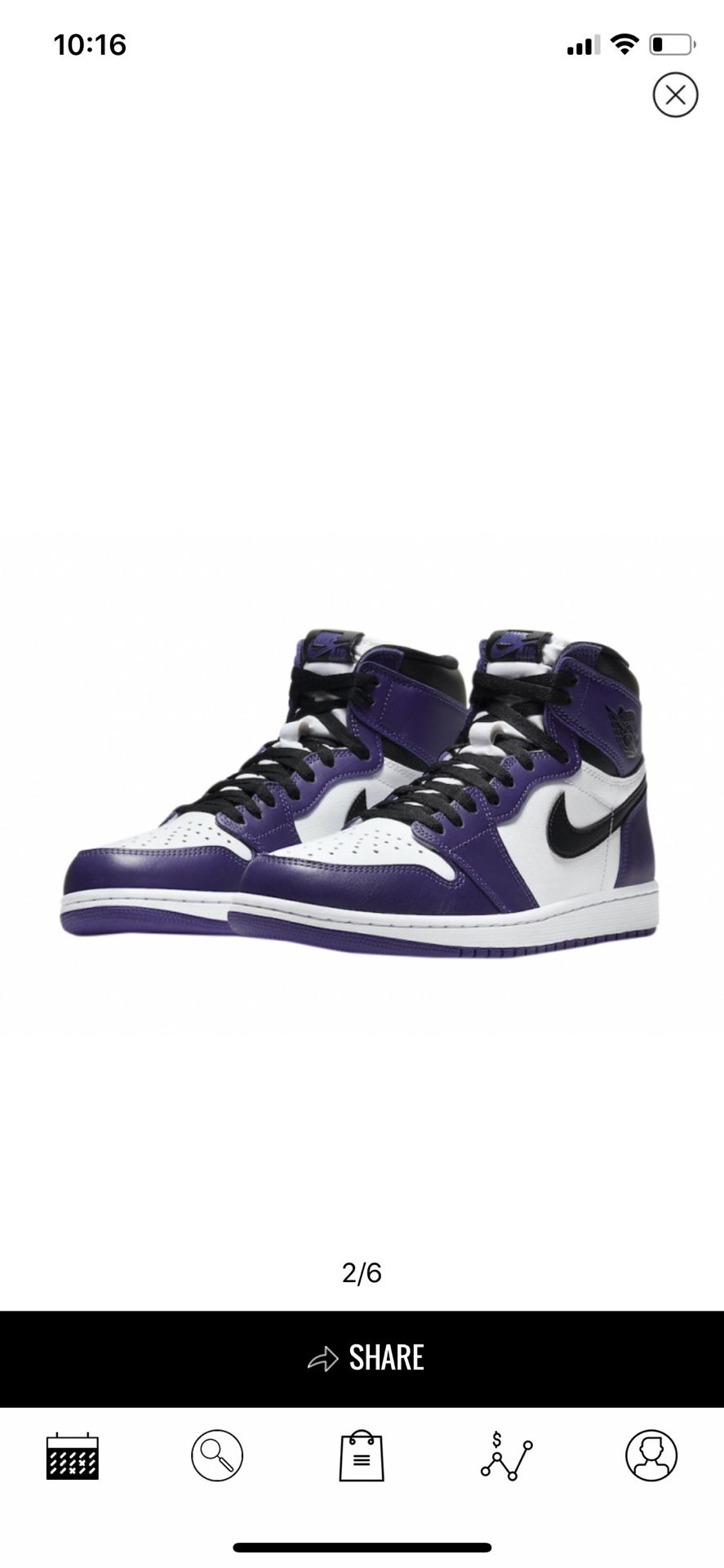 Air Jordan 1 high OG White Purple
