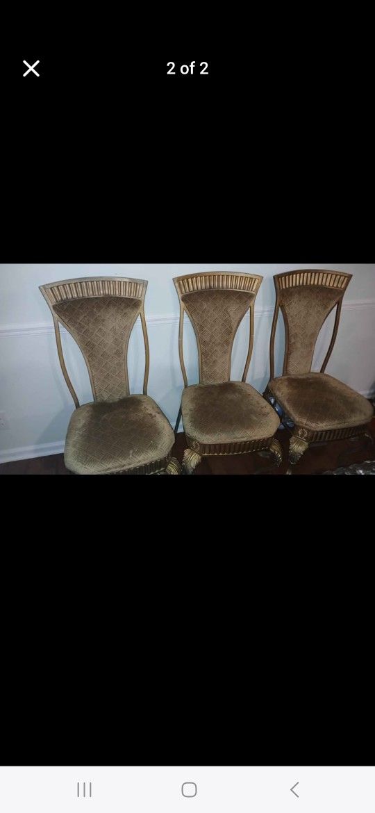 6 Wrought Iron Dining Room Chairs (SET)