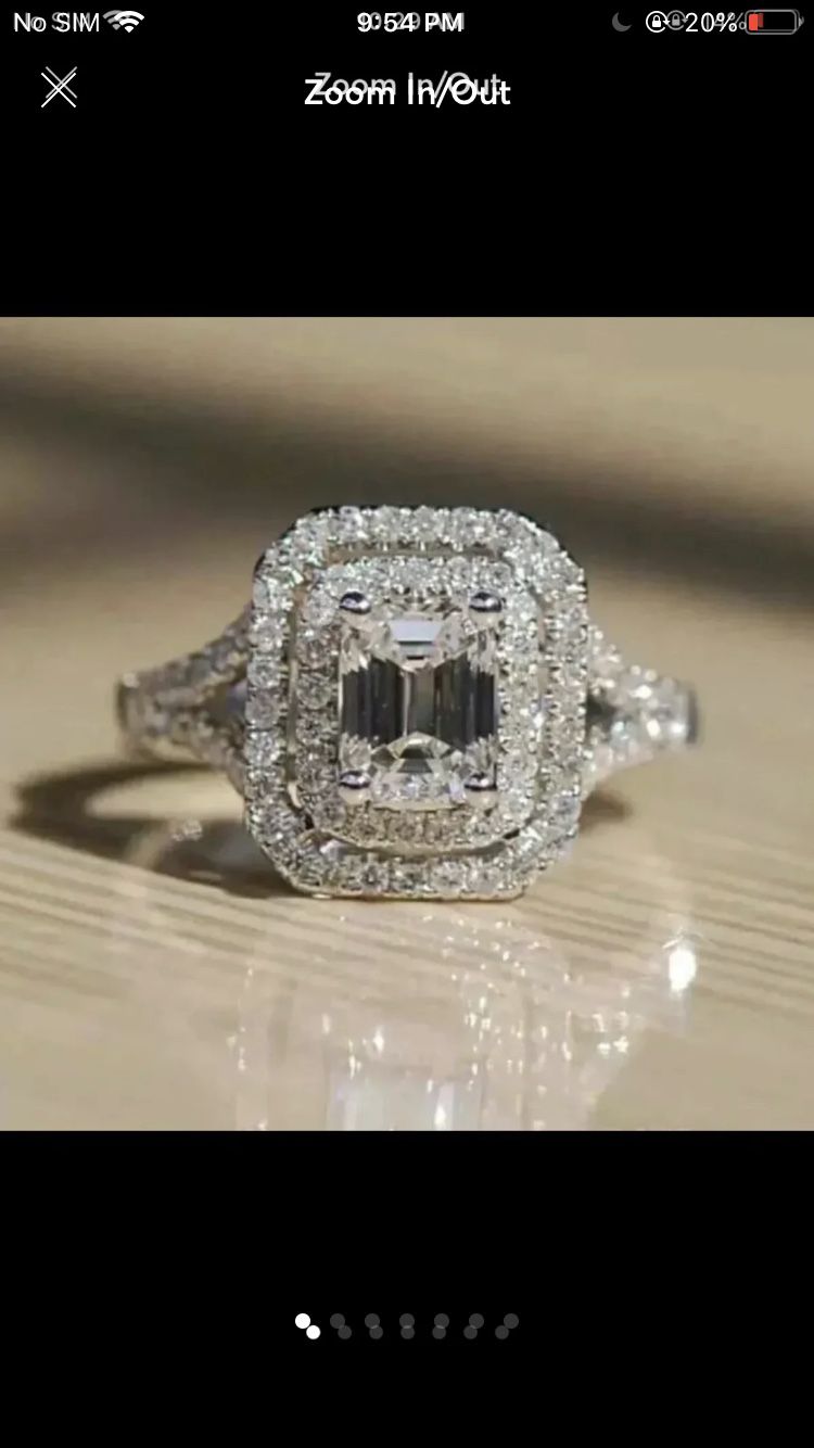 10k gold filled stimulated diamond wedding engagement ring women’s jewelry accessory