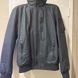 Save $70 On SuperDry Bomber-style Rain Jacket - Navy - Men’s Large - Exceptional Gently Pre-loved Condition