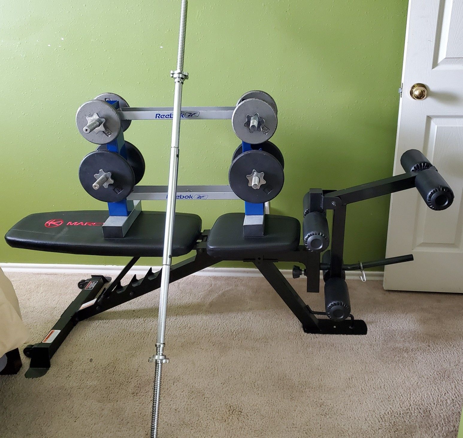 Workout bench and weights