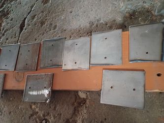 Metal plates  3" x 3/1/2  1/8 thick  $3 eich