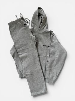 Authentic Fear of God Essentials Dark Oatmeal Hoodie & Sweatpants Bundle