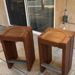 Used Solid Wooden Bar Stools 