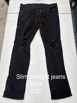 Slim Straight Black Jeans