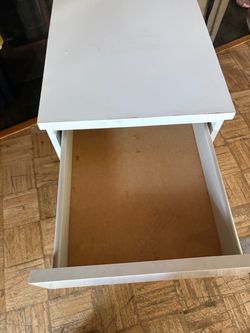 White Side Table with Drawer