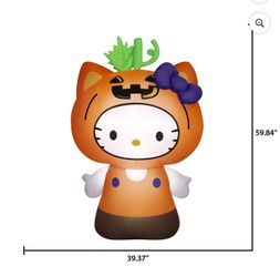 New Hello Kitty Pumpkin Giant Halloween Inflatable Airblown Lights Up 5ft Decor