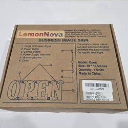 LED OPEN Business Sign – 30” Bright Shop Sign w/ Remote