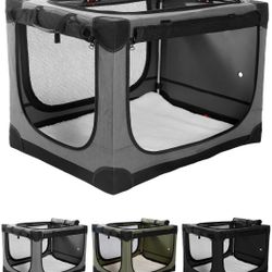 Collapsible Travel Dog Crate for Medium Large Dogs,