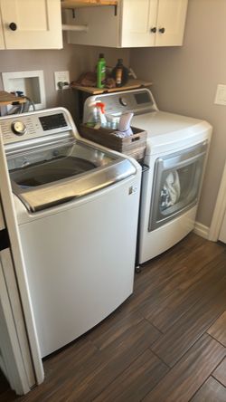 Front-Load Dryer, Top-Load Washer Set