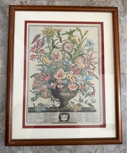 Williamsburg Flowers September Painting with frame