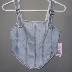 Wild Fable Light Blue Denim Corset (XS) - NWT!