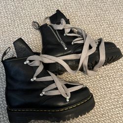 Size 9.5UK/10.5US/44 EU - Rick Owens x Doc Dr. Martens 1460 Quad Sole Pentagram Lace