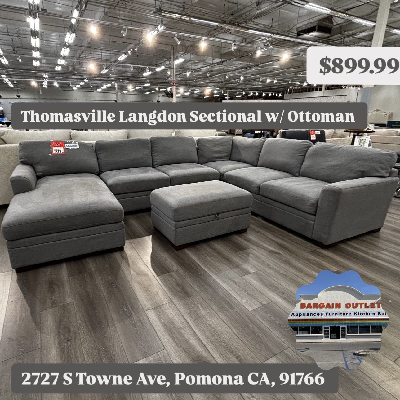 Thomasville Langdon Sectional With Ottoman 
