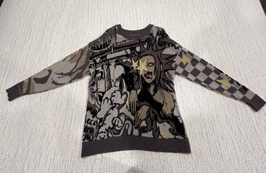 ANDREILEE FULL PRINTED PATTERN GRADIENT SWEATER