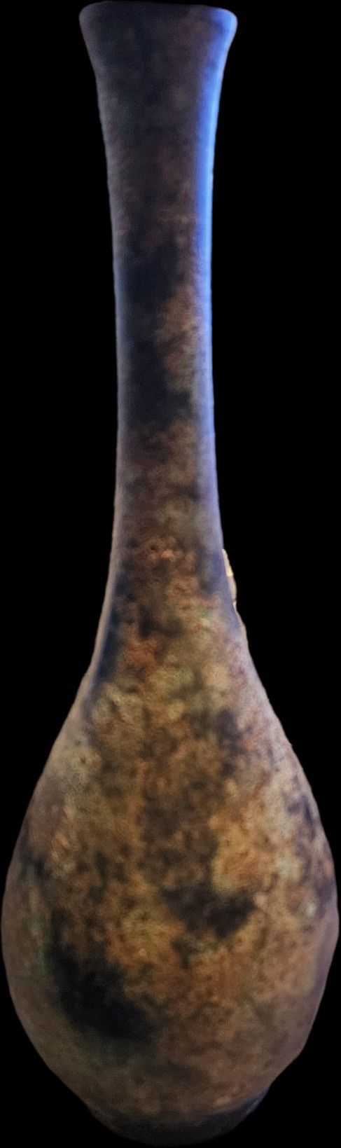 Vintage Japanese Antique Bronze Tear Drop Verdigras Vase