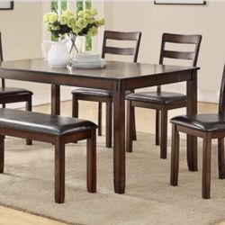 Dining Table + 4 Chairs & Bench