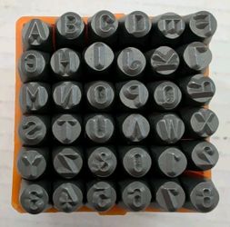 OWDEN Professional 36Pcs.Steel Metal Alphabet and Figure Punch Set (5/32”) 4m...