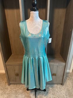NWT 2XL Seafoam Holographic Skater Dress