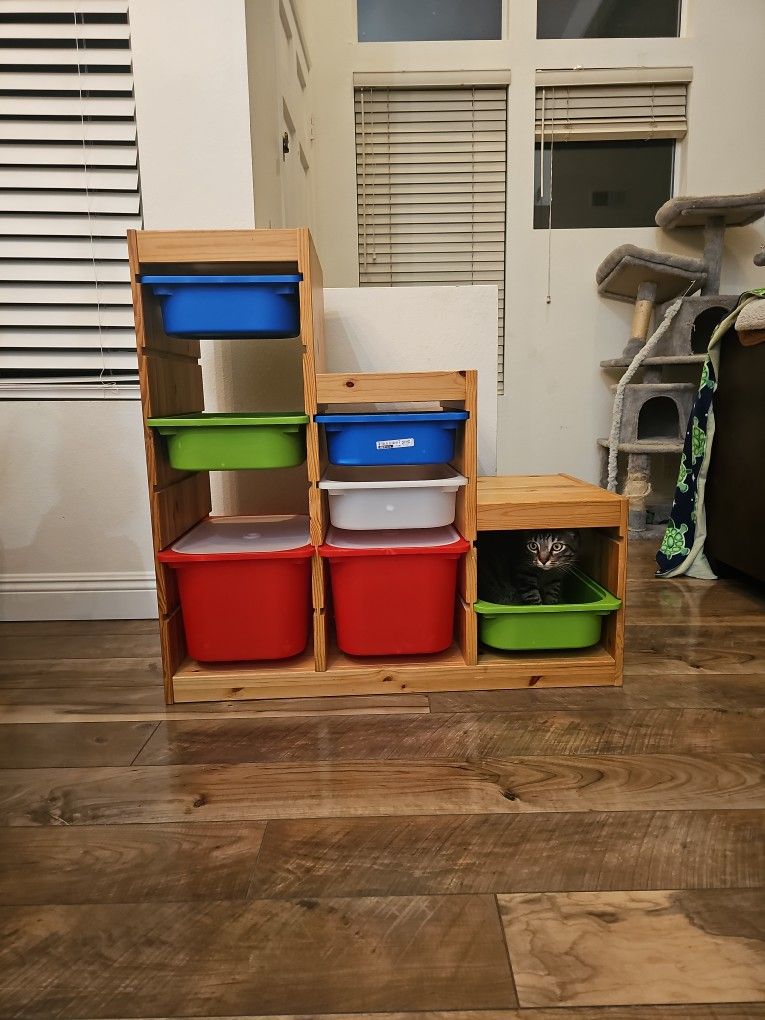 3-tiered Shelf With 7 Bins