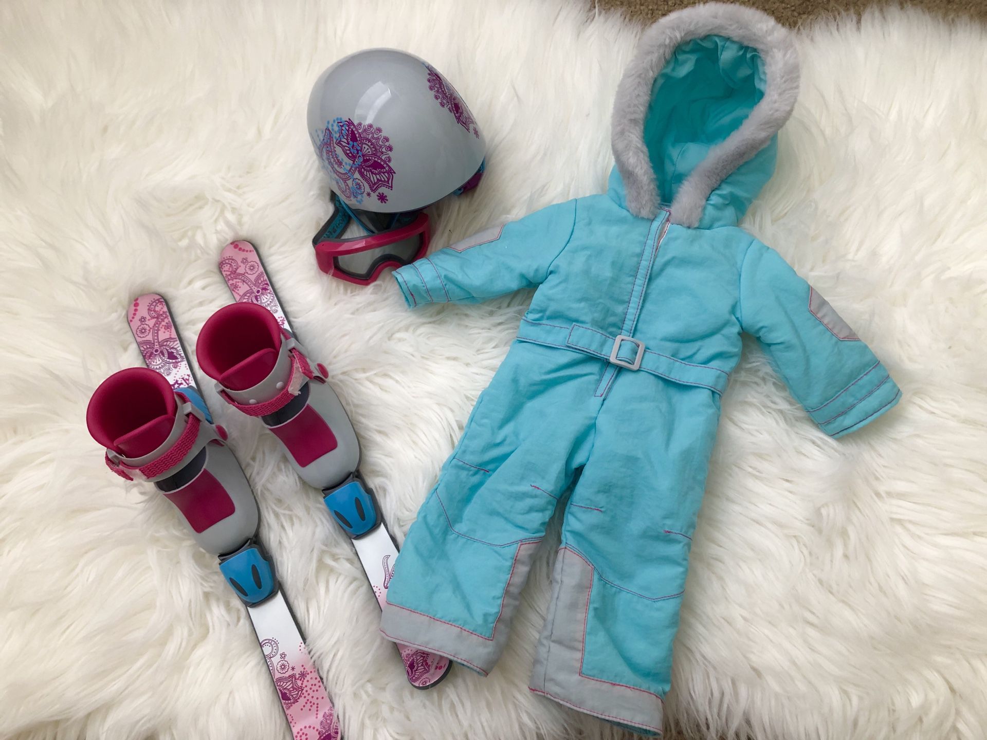 American girl doll skiing set