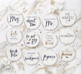 Wedding Gold and White Photobooth Props