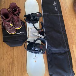 Burton Free Livin’ Flying V snowboard and gear