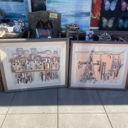 1990s Mixed Media Southwest Indian Theme Picture$99 Each 36 By 32 