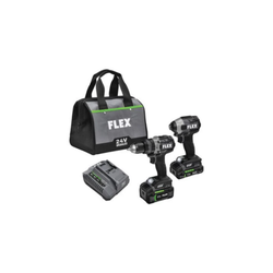 FLEX FXM202-2B Brushless 24V Hammer Drill With Turbo Mode and Quick Eject Impact Driver Kit