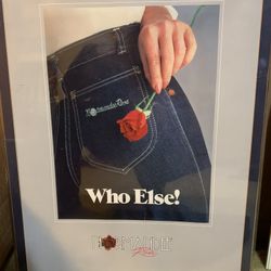 Vintage Seattle Art Poster Normandee Rose Jeans  1970s