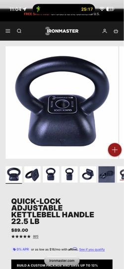 Ironmaster Quick-Lock Adjustable Kettlebell Handle 22.5 lb