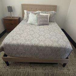 Queen bed frame and mattress 